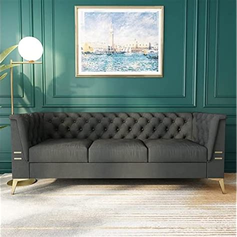 huihu Mid-Century Modern Velvet Sofa Couch | Ubuy India