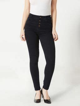 Buy Miss Chase Women's Black Skinny Fit High Rise Regular Length ...