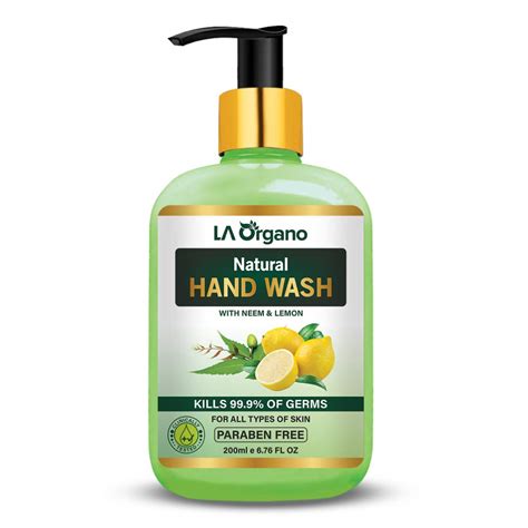 Buy LA Organo Natural Anti Bacterial Hand Wash With Neem & Lemon, 200ml ...