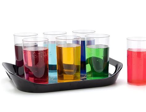 Marmik Plastic Serving Trey Platters with Handle, Rectangle Printed ...