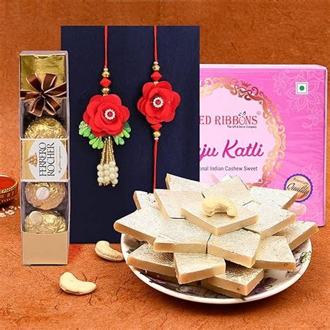 TIED RIBBONS Bhaiya Bhabhi Rakhi Set with Chocolates Gift - Premium ...