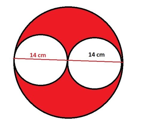 Two smaller circles touch a large circle internally and pass through ...
