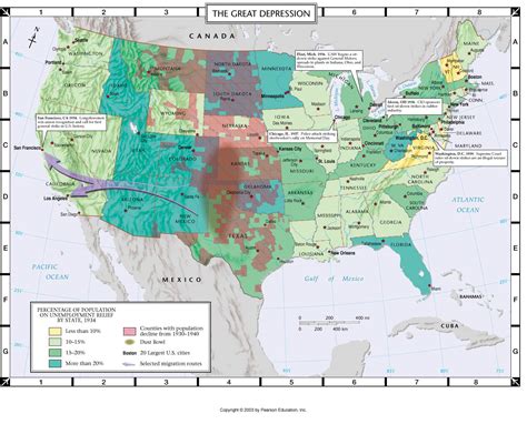 The Great Depression Dust Bowl Map