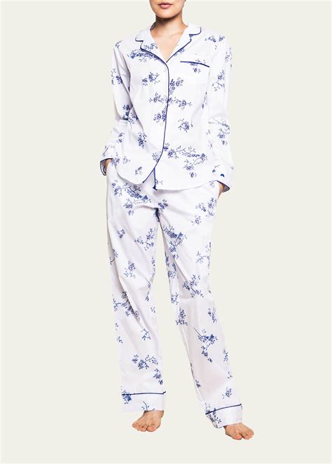 Petite Plume Floral-Print Cotton Pajama Set - Bergdorf Goodman