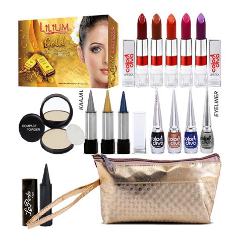 Adbeni Combo Makeup Set Multicolor Lipstick and eyeliner With Kajal And ...