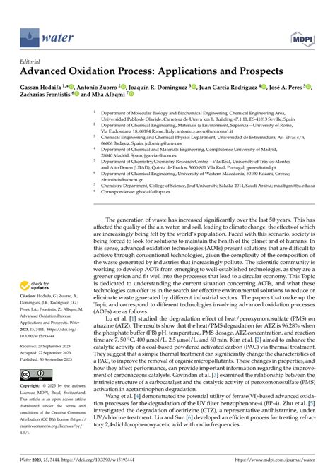 Image result for Advanced Oxidation Process Model