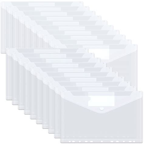 JMIATRY 50 PCS Clear Binder Pockets for 3 Ring Binder Folders with ...