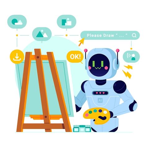 Hand drawn ai generating artworks illustration | Free Vector