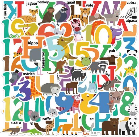 Jixiejumo Educational Animal Alphabet Stickers for Kids - 50 India | Ubuy