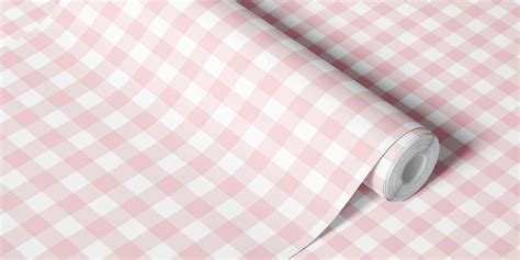 Pink Gingham Wallpaper for Kids Rooms