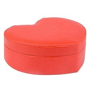 Red Square Leather Heart Shape Mini Pu Travel Jewelery Storage Box ...