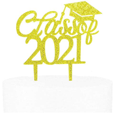 Buy Awyjcas 2021 Congrats Grad Cake Topper - Class of 2021 Graduate ...
