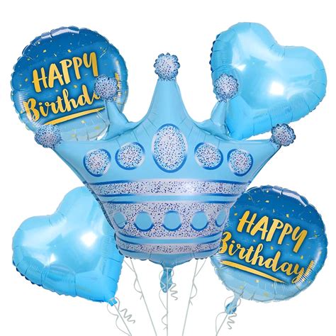 Party Propz Blue Helium Balloons for Birthday Decoration Boys - 5Pcs ...