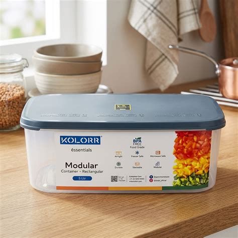 AM6750 Kolorr Essentials Modular Rectangular Storage Container - 5 Ltr ...