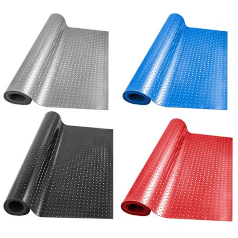 Heavy Duty Garage Floor Mat Rolls Diamond Plate Thickened PVC Non-Slip ...