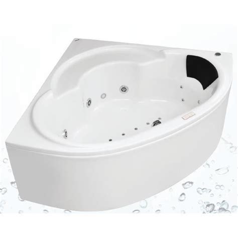 Corner bathtub - FUSION - Jaquar - PMMA / whirlpool / white
