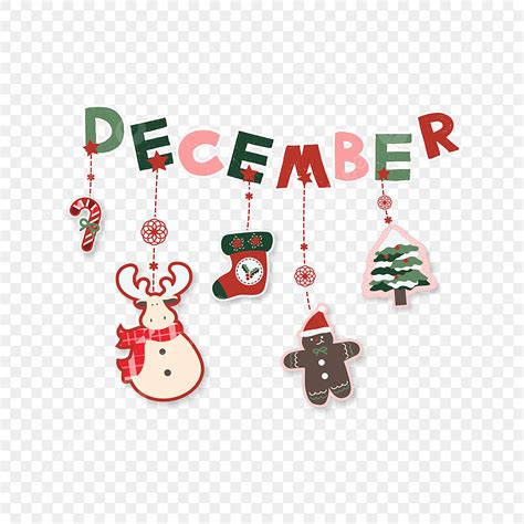 Pendant PNG Transparent, December Clip Art Cute Style Pendant, December ...