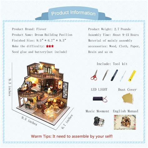 Buy Flever Dollhouse Miniature DIY House Kit Creative Room with ...
