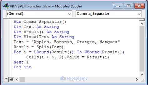 Image result for Excel Macro Split Function