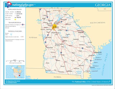 North Georgia Map With Cities