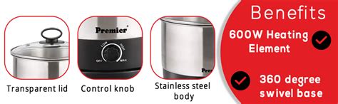 Premier Electric Stainless Steel Multi Kettle Stew 1.2l 600w Ek4814 ...