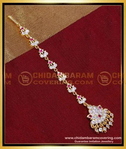 Buy Exclusive White Stone Maang Tikka Design One Gram Gold