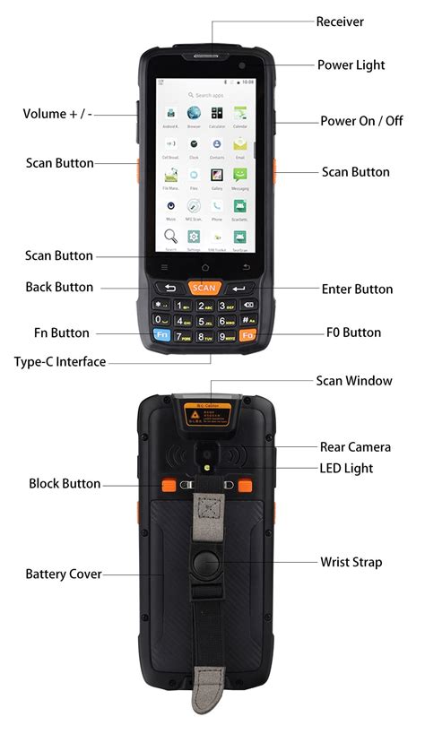 Caribe Military Grade PL-40L Rugged handheld PDA 1D Barcode Scanner An ...
