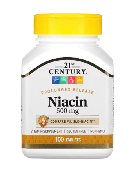 21st Century, Niacin, Prolonged Release, 500 mg, 100 Tablets