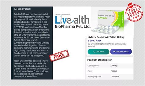 Message Claiming Livfavir Is Cheaper Than Glenmark's Fabiflu Is ...