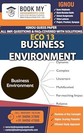 Buy IGNOU ECO 13 Business Environment Study Material For IGNOU Student ...