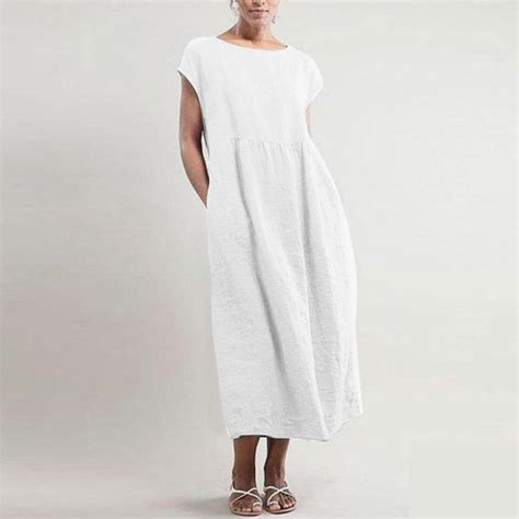 UPPADA Baggy Kaftan Long Dress for Women Plus Size Linen Dresses Summer ...