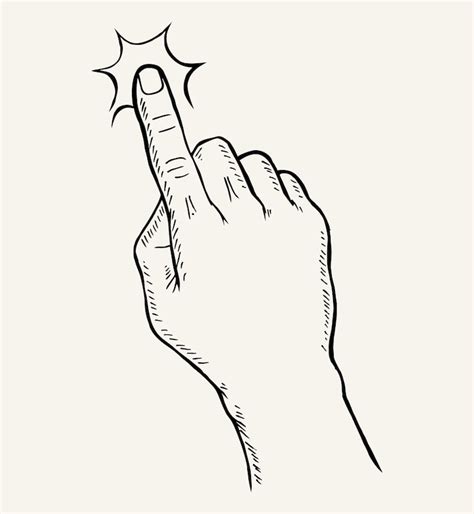 Hand finger pointing line drawing Images - Free Download on Freepik