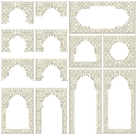 Arches frames and additional design elements arabic geometric ...