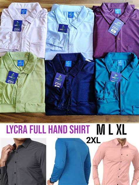 (Combo of 4) Plain Full Hand Lycra Shirts with Pocket Regular Fit Rs ...
