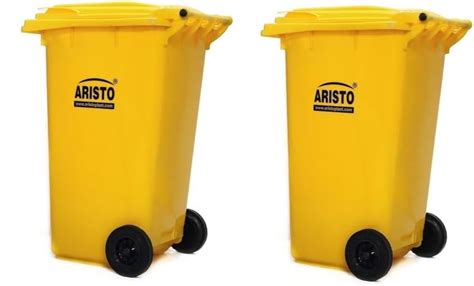Aristo Plastic Manual-Lift Garbage Waste Dustbin with Wheel 240 LTR ...