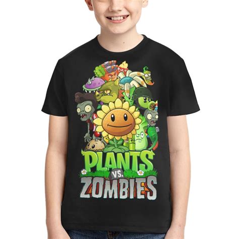 Kids Plants Vs Zombies Shirts Anime T-Shirt Novelty 3d Printed Short ...