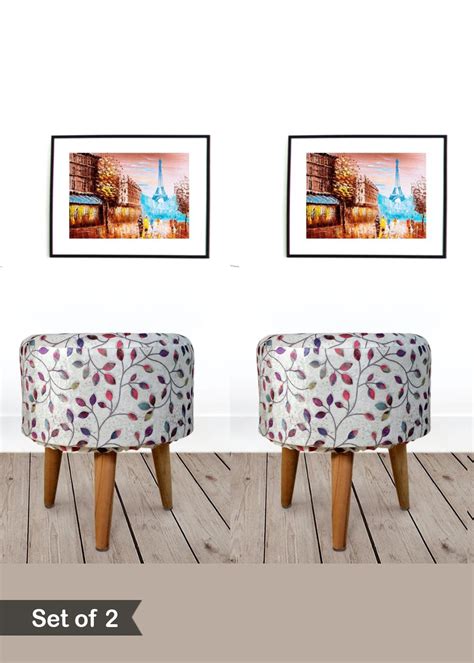 Get Printed Stool For Living Room Foam Cushioned Foot Resting Stool ...