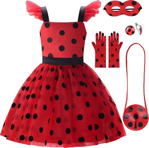 Amazon.com: Uplus ME Ladybug Costume Girls Ladybug Dress Lady Bug ...
