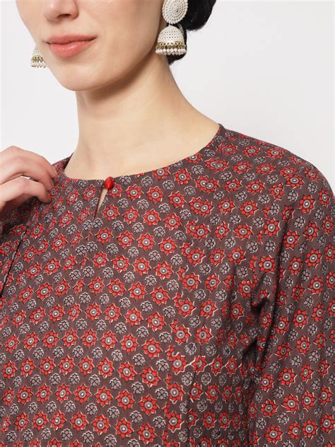 Maroon Abstract Printed Maternity Co-Ord Set with Zip – COTNUF
