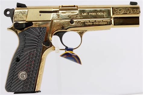 At Auction: GIRSAN HIGH POWER PC M35 GOLD CASED PISTOL NIB