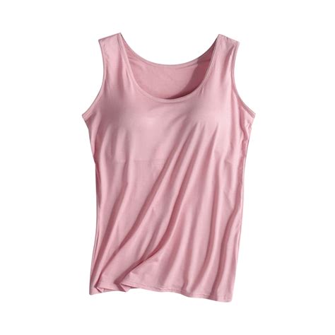 Quinlirra tank top for women with built in bra on sale under $5 Ladies ...