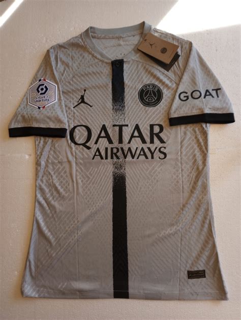 Neymar Jr PSG Paris Saint Germain Match Slim Gray Away Soccer Jersey ...