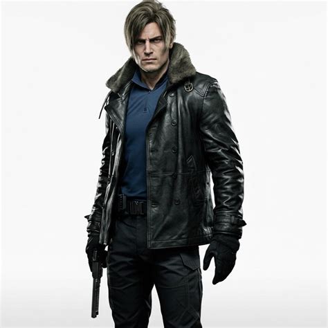 Chaqueta de cuero de Leon S. Kennedy para Resident Evil Requiem - Chaqueta de cosplay de Leon ...