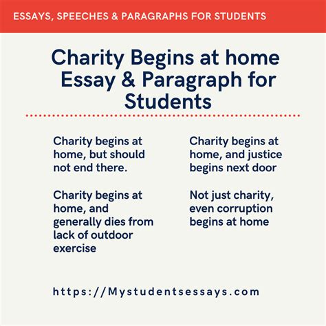 Essay on Charity Begins at Home | Short & Long Essays For Students ...