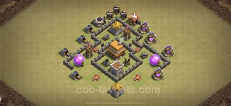 Best War Base TH4 with Link, Anti Everything - Town Hall Level 4 CWL ...