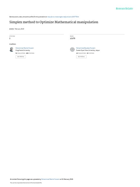 Image result for Simplex Method PDF