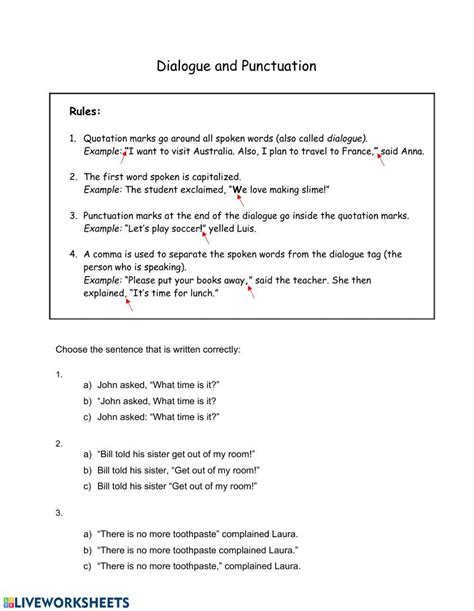 Write a Dialogue Worksheet 的图像结果