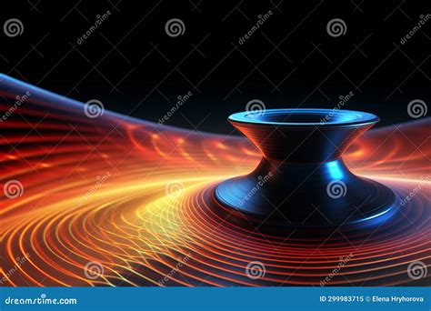 Speaker Emitting Vibrant Waves of Sound Vibration, Illustrating Sound ...