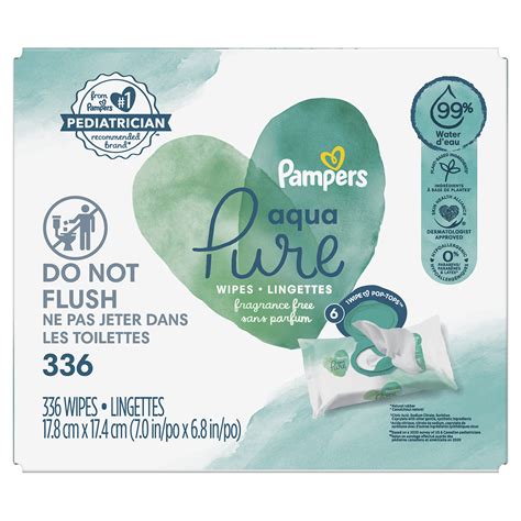 Pampers Aqua Pure Sensitive Baby Wipes 6X Pop-Top 336 Count
