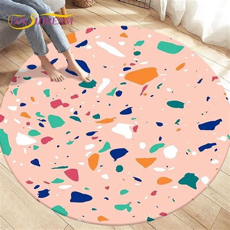 Colour Crushed St Path Gravel Round Area Rug Circle Carpet Rug for ...